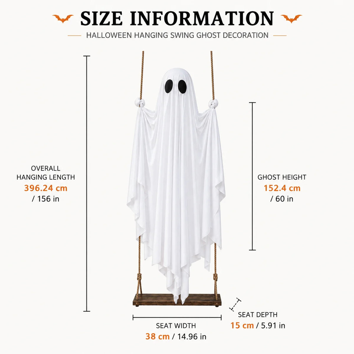 Glowing Ghost Swing Halloween Decoration — 5FT LED Outdoor Yard Decor
