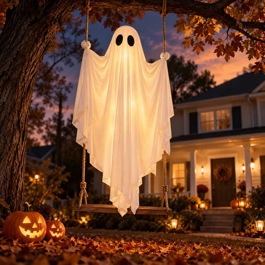 Glowing Ghost Swing Halloween Decoration — 5FT LED Outdoor Yard Decor