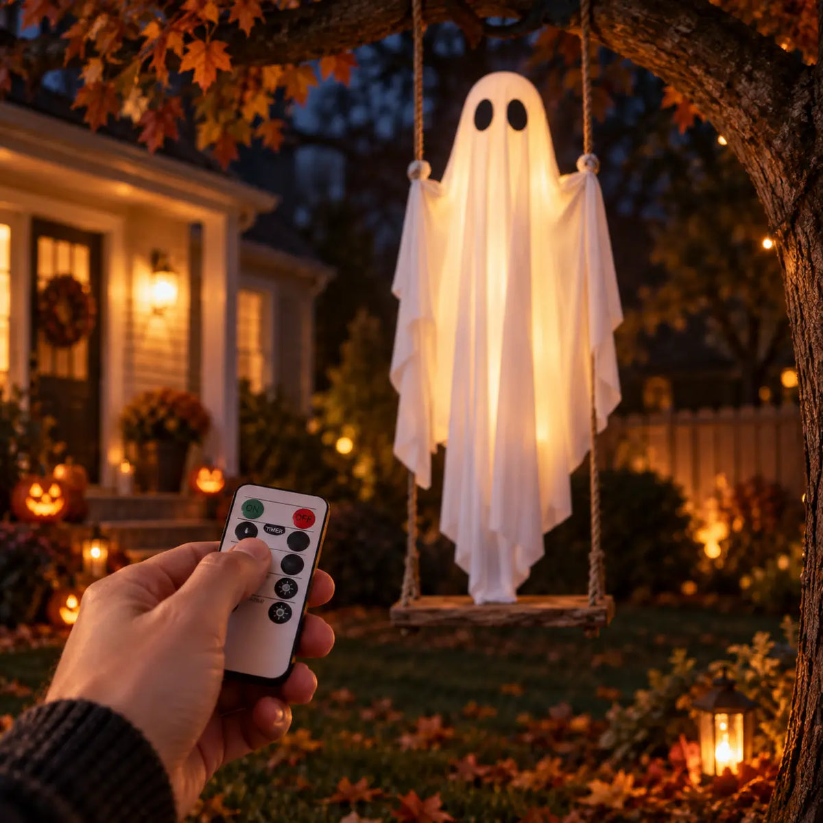 Glowing Ghost Swing Halloween Decoration — 5FT LED Outdoor Yard Decor